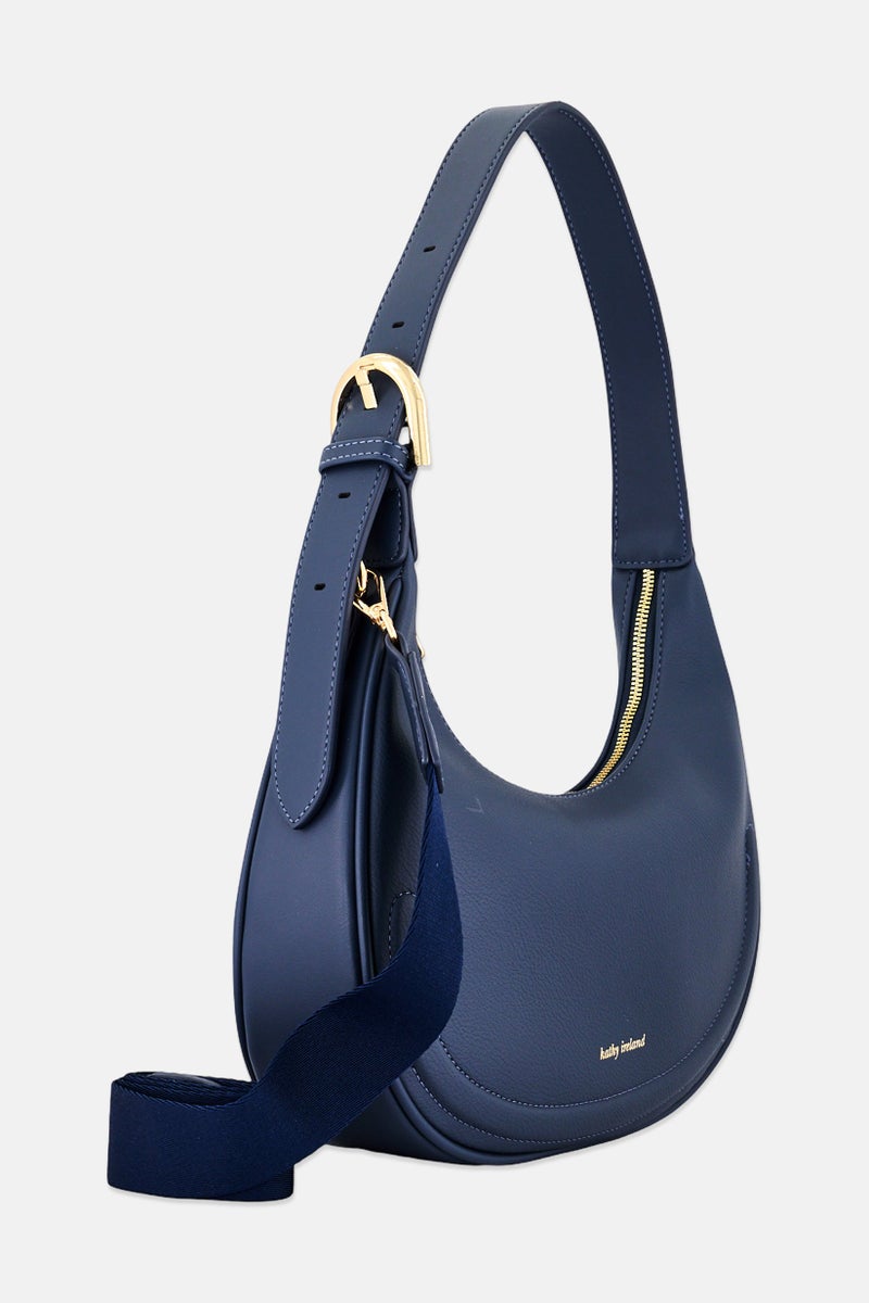 Kathy Ireland Women Brand Logo Shoulder Bag, Slate Blue - Image 3